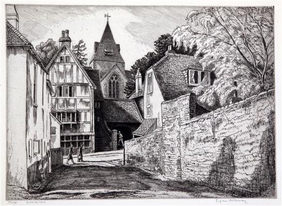 Edgar Holloway (1914-2008) Ditchling, 1971, 213 x 300mm